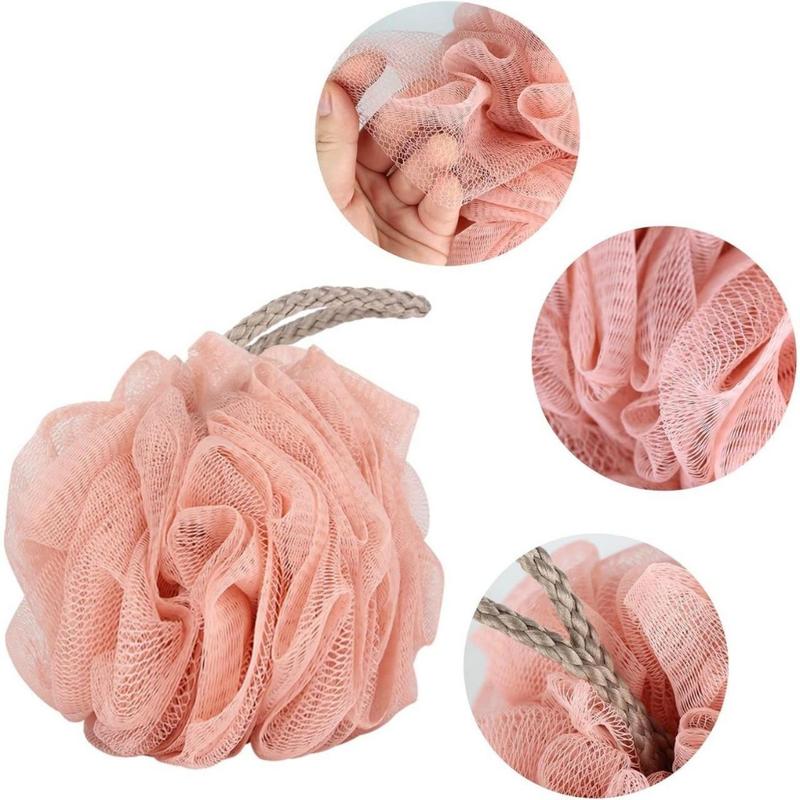 Loofah Sponge Shower Loofahs 50g Bath Sponges Mesh Balls 4 Colors for Body Wash Back Scrubber Bathroom Men Women - 4 Pack Scrubber Cleaning Bathing Accessories(Creative Life Pavilion)