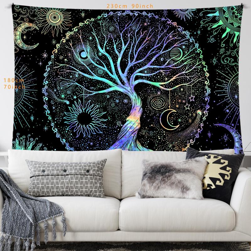 Christmas Gift - Tree Of Life Pattern Tapestry, Chill Room Accessories Wall Decorative Hanging Blanket for Room Decor, Wall Decor for Home Living Room Bedroom, Wall Insulation Blanket decorative hanging