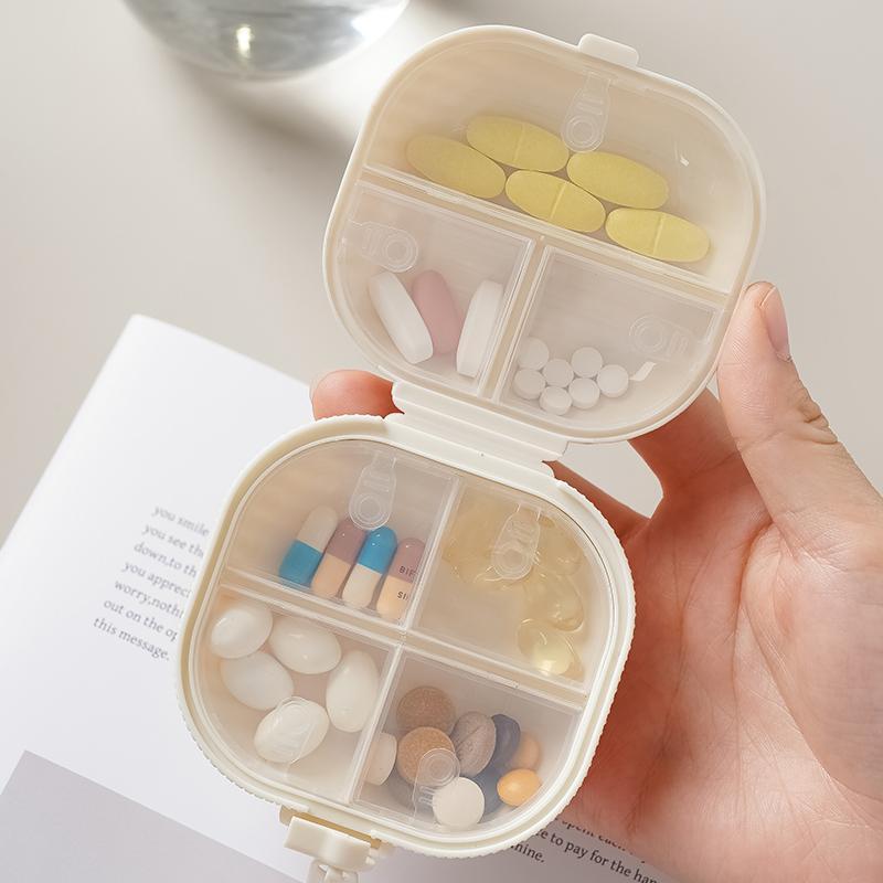 Portable Travel Pill Storage Box, 2 3 Counts set 7 Grid Pill Storage Box with Zipper Design, Dustproof Pill Organizer for Home & Travel