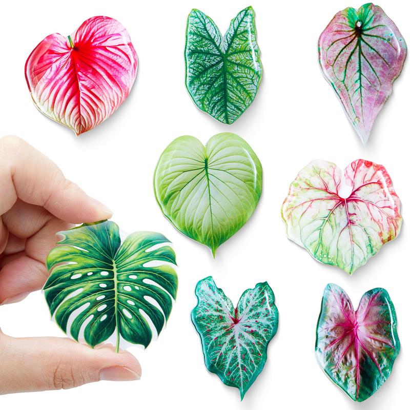 Leaf Shaped Fridge Magnet, 8 Counts Creative Simulation Plant Leaf Refrigerator Magnet, Home Decor for Kitchen Office