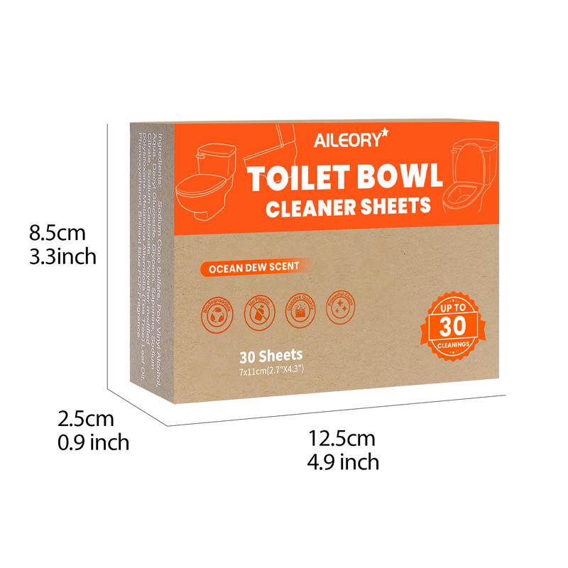 Toilet Bowl Cleaners Strips 30 Sheets,Natural Toilet Cleaner Septic Safe, Refresh Toilets & Bathroom. No Splash Cleaning Household Lightweight