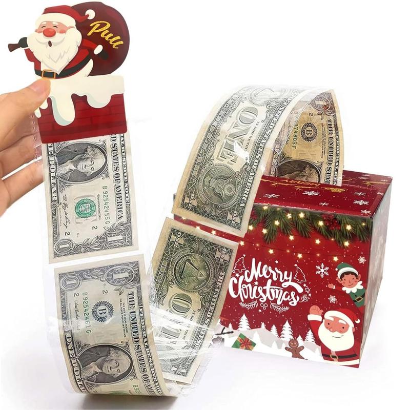 Christmas Money Pull Box – Cash Gift Holder for Kids & Adults, Surprise Money Gift Box for Parties, Unique Holiday Gift Idea