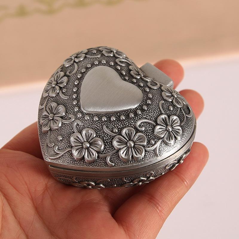 Vintage Heart-shaped Jewelry Box, 1 Count Portable Jewelry Organizer for Necklace, Earring & Ring, Perfect Creative Gift for Girlfriend, Summer Gift