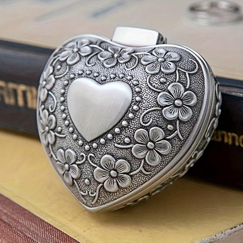 Vintage Heart-shaped Jewelry Box, 1 Count Portable Jewelry Organizer for Necklace, Earring & Ring, Perfect Creative Gift for Girlfriend, Summer Gift