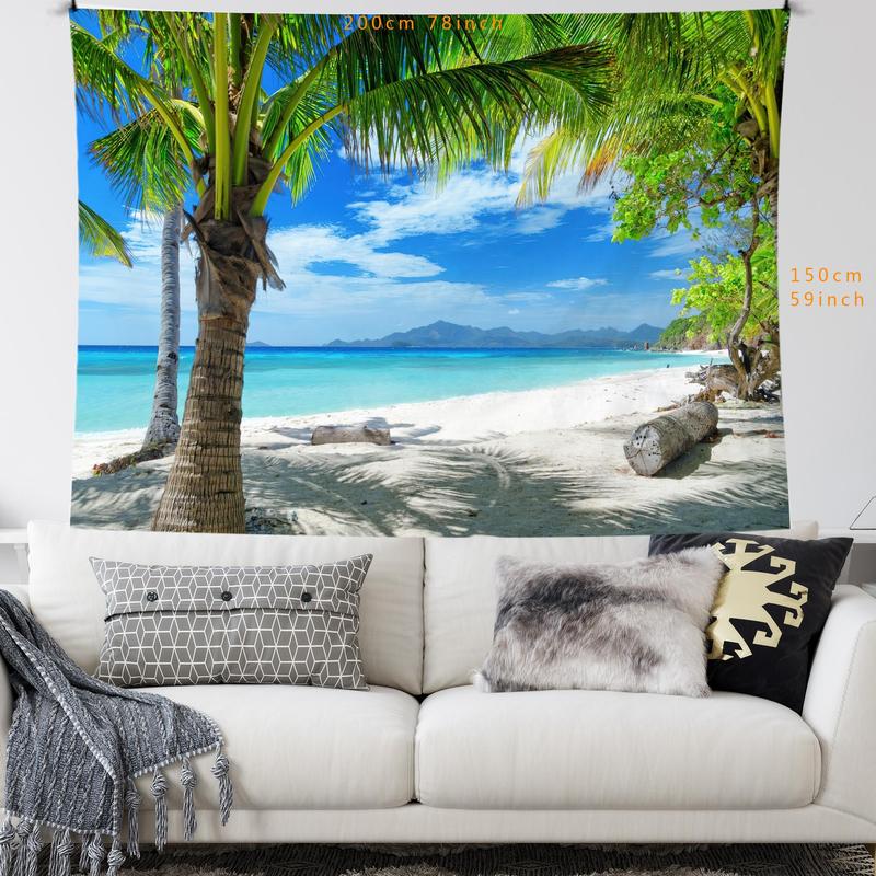  Beach Pattern Decorative Tapestry, Modern Art Print Wall Hanging Tapestry, Wall Art Decor for Home Living Room Bedroom