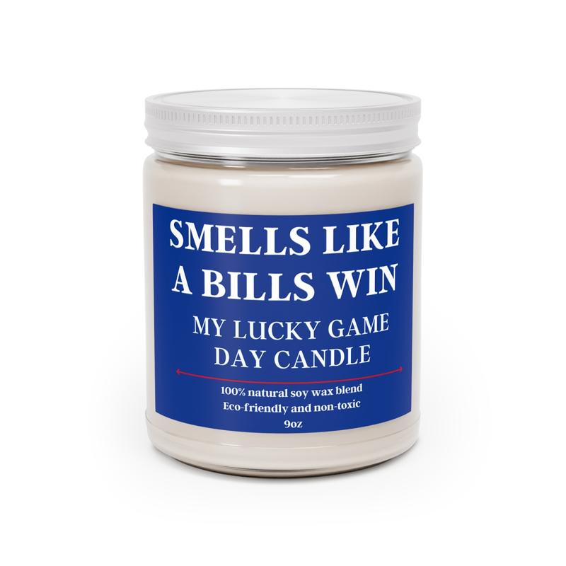 Smells Like a Bills Win Candle, Unique Gift, Bills Candle Football. 9oz. Scented decor. Buffalo  Unique gift for family and friends.