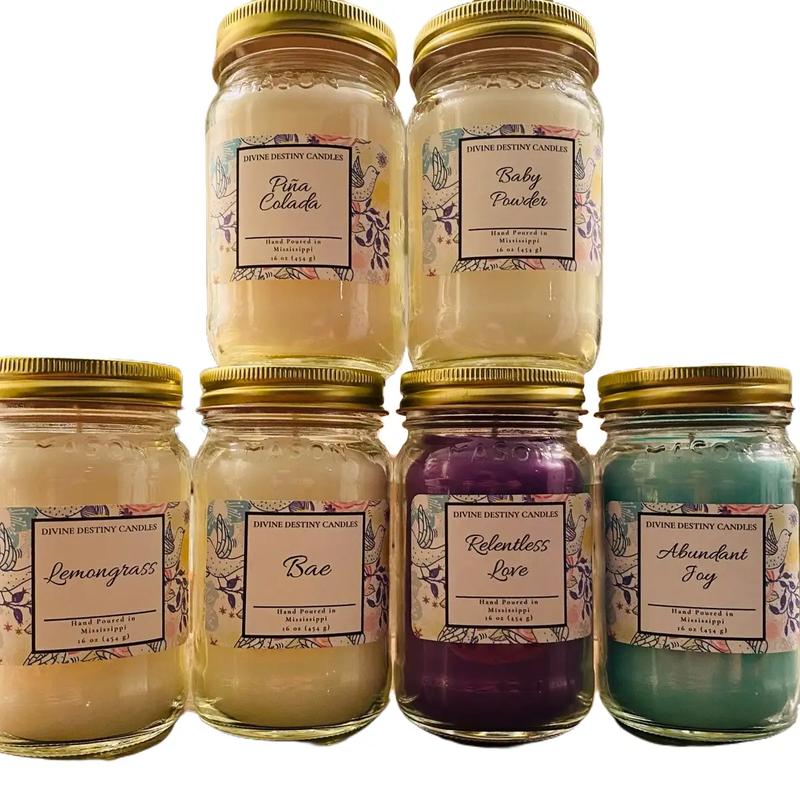 16 oz Mason Jar Scented Candle