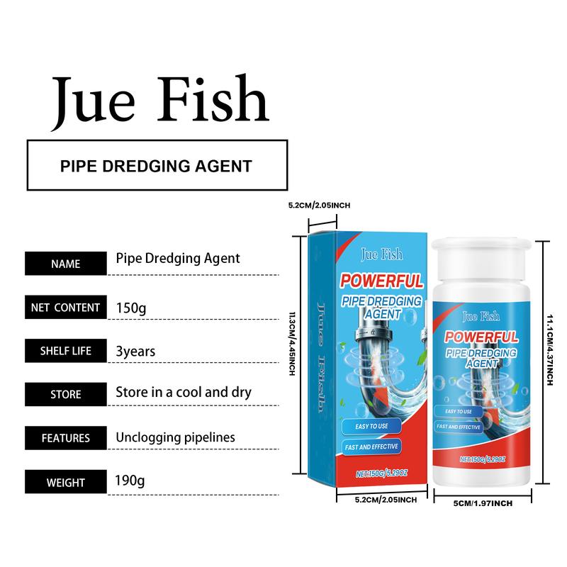 Pipeline dredging cleaner. Unclogging and dredging agent for kitchen and toilet sewer pipes. Cleaning and decontaminating for drain pipes.