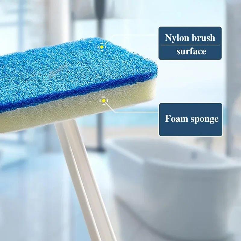 Bathroom Wall Brush Multifunctional Long Handle Removable Sponge Brush Tile Bathtub Window Cleaning