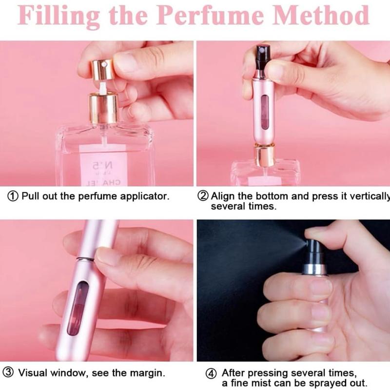 5 PCS Refillable Perfume Atomizer Bottle. 5ml Perfume Dispenser.