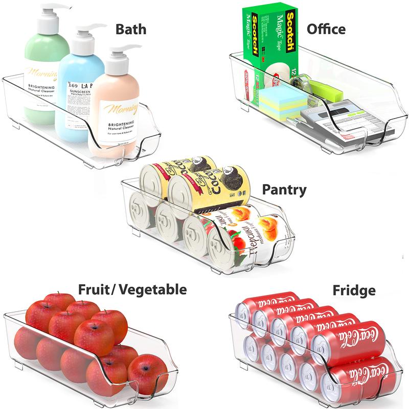 [ Limited Time Deal ]  Set of 2, Can Organizer for Pantry   Refrigerator, Clear