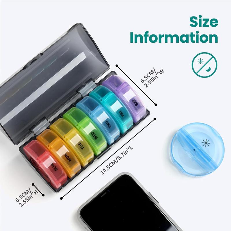 14-compartment Pill Box, 1 Set Portable Daily Pill Storage Box, Monthly Moving Pill Box, Home Pill Organizer for Daily Use