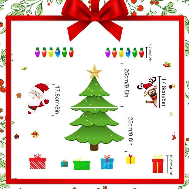 Merry Christmas  Pattern Magnetic Sticker, 1 Set Waterproof Holiday Party Atmosphere Enhancer, Decorative Sticker for Refrigerator, Garage Door & Car