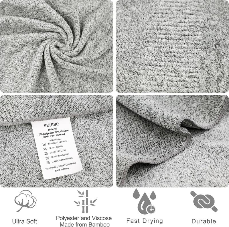 SEISSO Bath Towels Set of 4 Premium Bath Towels 35” x 63” Oversized Towels for Bathroom Quick Drying & Lightweight Bath Sheets Towels for Adults -...