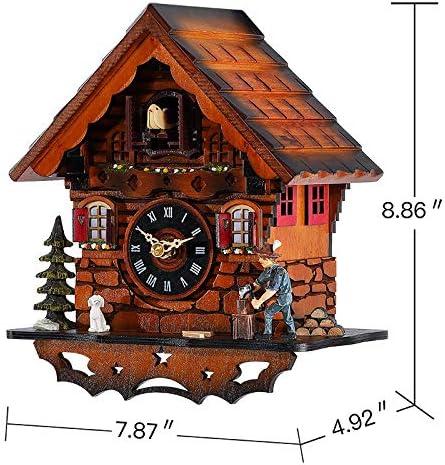 Kintrot Cuckoo Clock Traditional Black Forest Clock Antique Wooden Pendulum Quartz Wall Clock