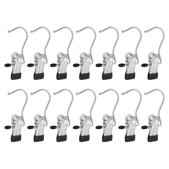 22 PCS Anti-rust Clip Space-saving Clothespin Hat Pants Storage Hanging Travel Hook Hanger Household Organiser Laundry Lightweight Room Stainless Steel Waterproof pant hanger