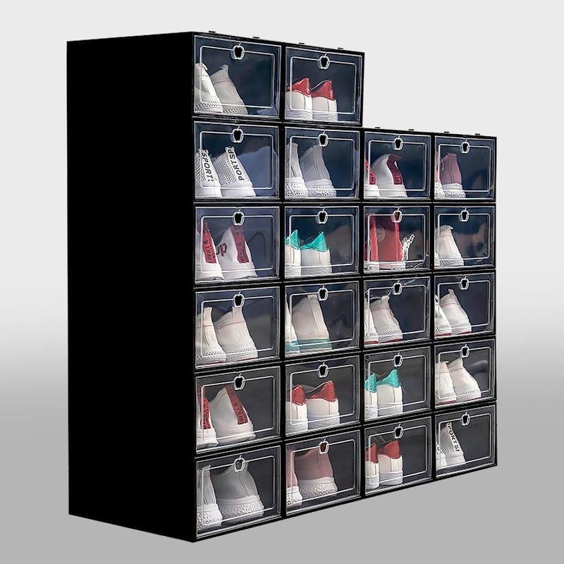 Shoe Storage Box, 12pcs set Stackable Clear Shoe Box, Dustproof Shoe Organizer, Home Organizer for Shoes & Clothes & Books & Toys