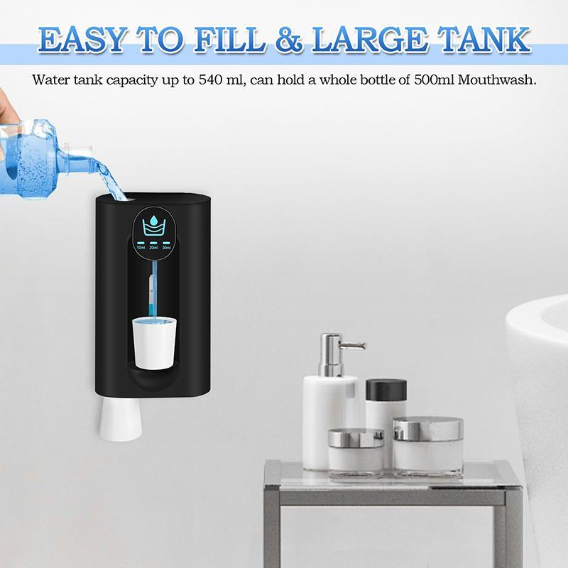 Automatic Sensor Mouthwash Dispenser, USB Rechargeable Wall Mounted Mouthwash Dispenser, Smart Mouthwash Dispenser for Home Bathroom