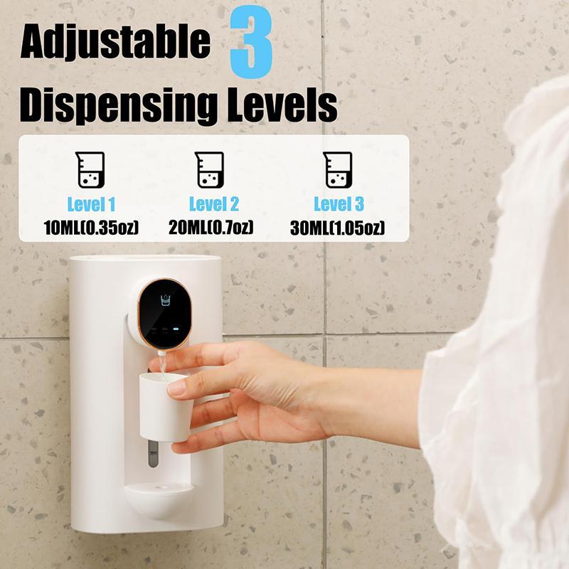 Automatic Sensor Mouthwash Dispenser, USB Rechargeable Wall Mounted Mouthwash Dispenser, Smart Mouthwash Dispenser for Home Bathroom