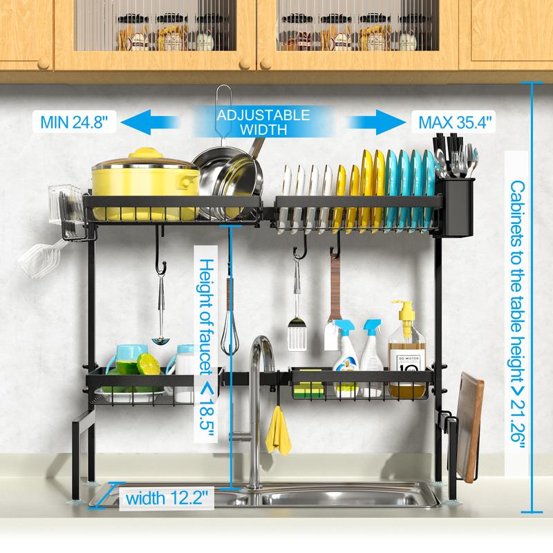 ［2 Tier 4 Baskets］3 Tiers 6 Baskets Dish Drying Rack, 24.8