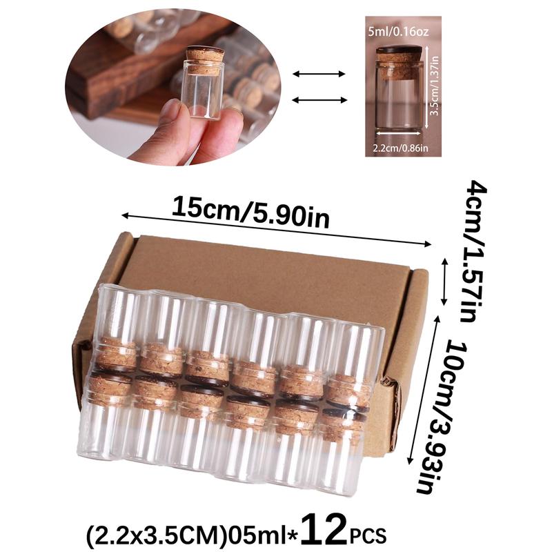 Clear Glass Bottle with Cork Stopper, 6 12pcs Mini Bottle, Home Organizer for Candy, Jewelry, DIY Glass Bottle, Storage Bottles