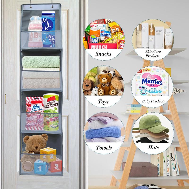 Over The Door Hanging Storage Bag, 1 Count Wall Hanging Wardrobe Hanging Finishing Bag, Clothes Toys Sundries Bag, Home Organizer