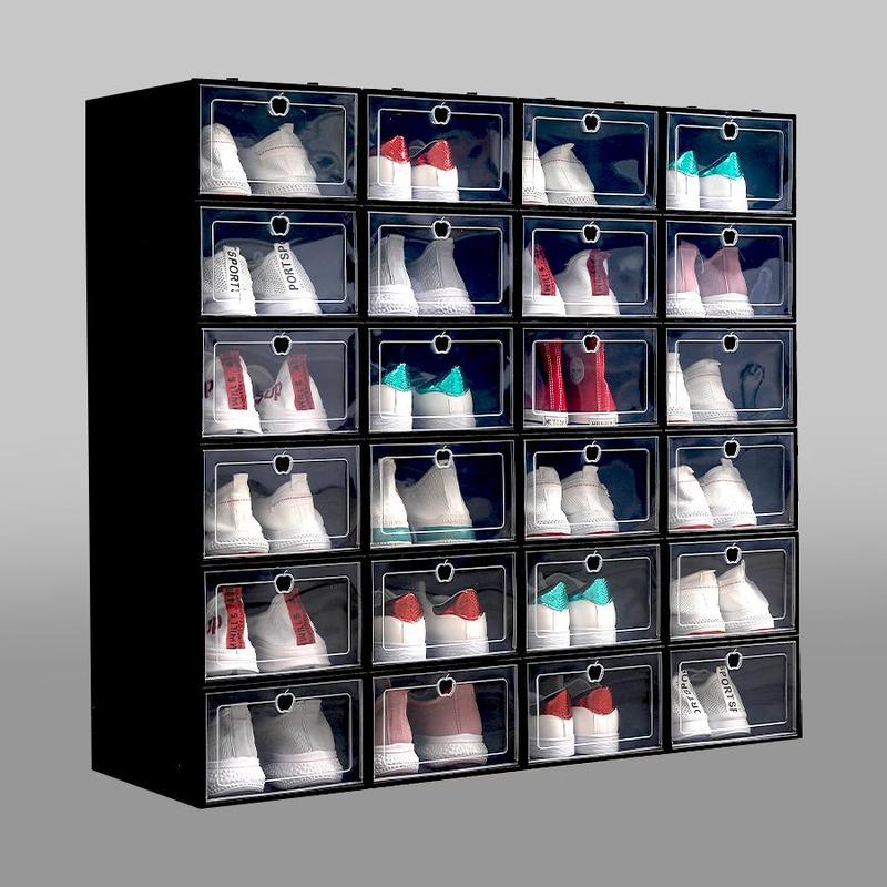 Shoe Storage Box, 12pcs set Stackable Clear Shoe Box, Dustproof Shoe Organizer, Home Organizer for Shoes & Clothes & Books & Toys