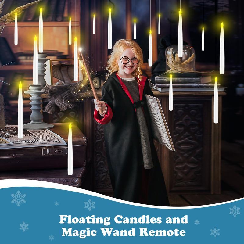 Flameless Candles with Magic Wand Remote for Christmas Decor, 6.6