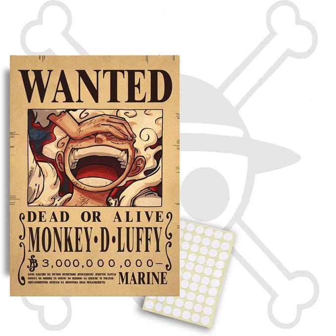 Anime Figure Bounty One Piece Luffy Vintage Wanted Warrant Posters Kids Room Wall Decor Paintings Toys Gifts