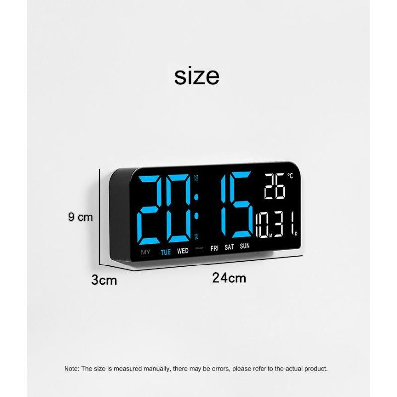 LED Digital Wall Clock, Digital Wall Clock Large Display, 10 Inch Large Wall Clocks, Brightness Dimmer Clock Large Display with Temperature Countdown Auto Dimmer Snooze, Decor Gift