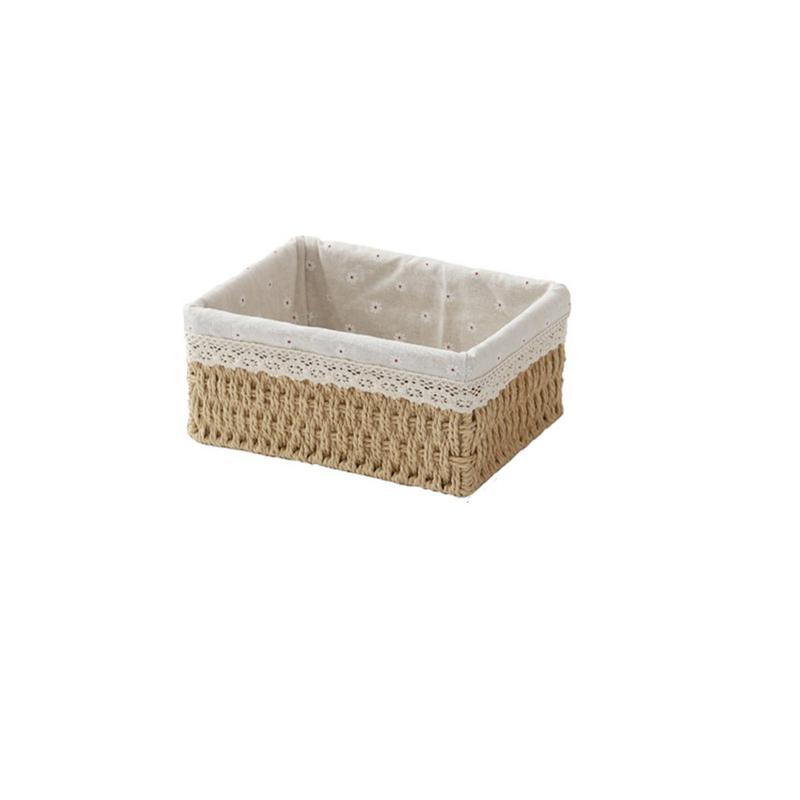 Woven Storage Basket, 1 Count Desktop Storage Container, Home Organizer for Home Living Room Bedroom