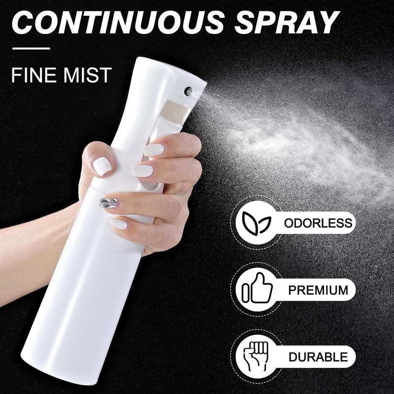 Continuous Spray Bottle with Ultra Fine Mist - Versatile Water Sprayer for Hair, Home Cleaning, Salons, Plants, Aromatherapy, and More - Empty Hair Spray Bottle (Clear - 7.04oz (2 Pack)