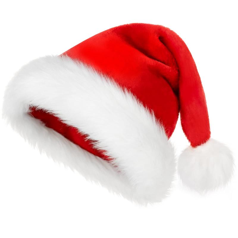 Santa Hat Christmas Hat Xmas New Year Festive Holiday Party Supply Plush Classic Fur Santa Claus Hat Extra Large Santa Hat Adults