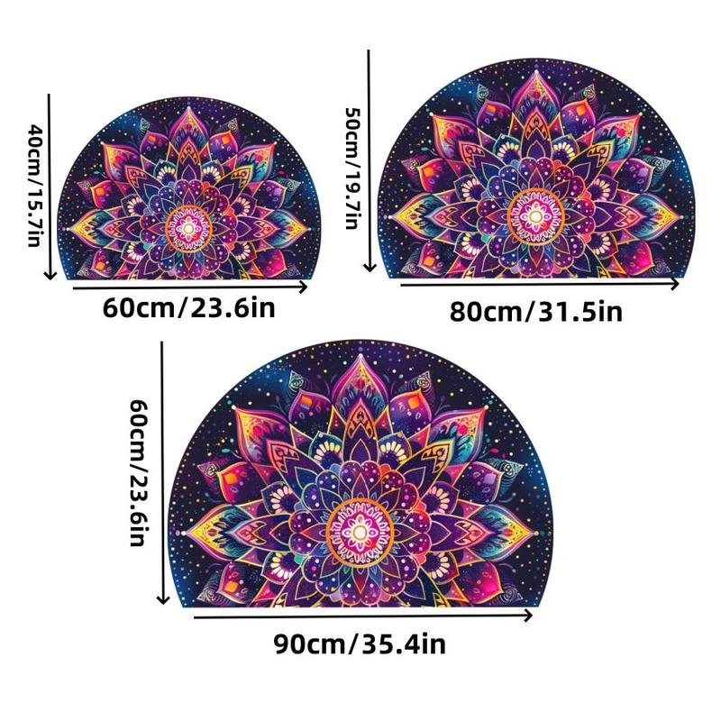 Boho Style Mandala Pattern Bathroom Mat, 1 Count Non-slip Quick Dry Floor Mat, Decorative Carpet for Home Living Room Bedroom Bathroom