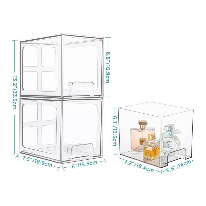 [Black Friday Deal]Vtopmart 4Pack Large Stackable Kitchen Pantry Storage Drawers, Clear Acrylic Drawer Organizers for Kitchen Pantry,  Transparent