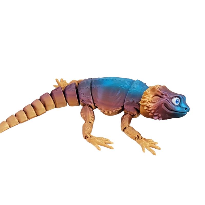 3D Printed Articulating Bearded Dragon Figurine - Colorful Decor Gift for Animal Lovers Tail Ornaments