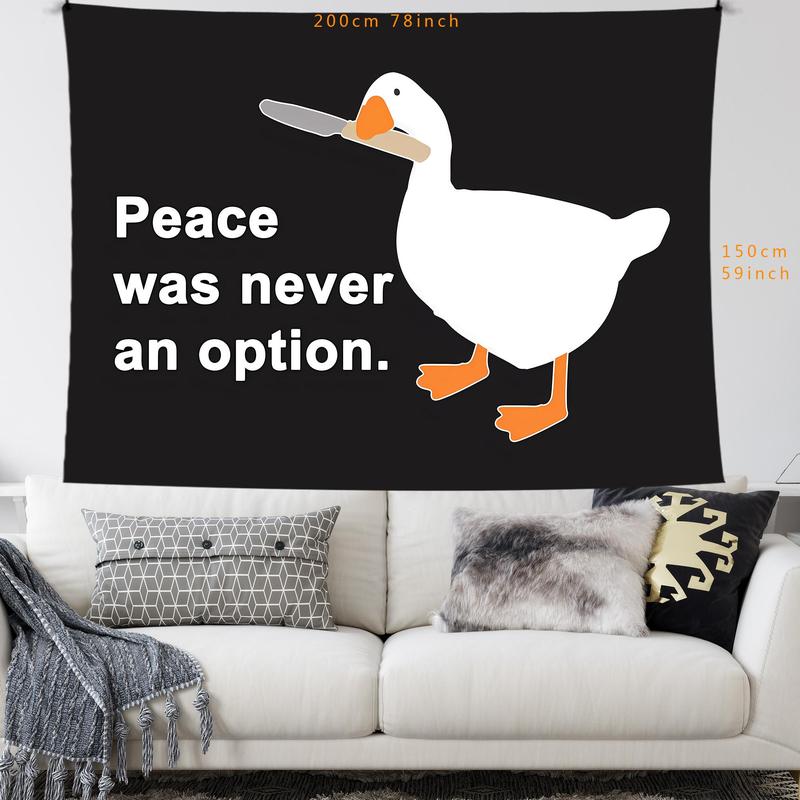 Duck & Letter Pattern Decorative Tapestry, Modern Hanging Blanket, Wall Art Poster for Home Bedroom Living Room Children's Room