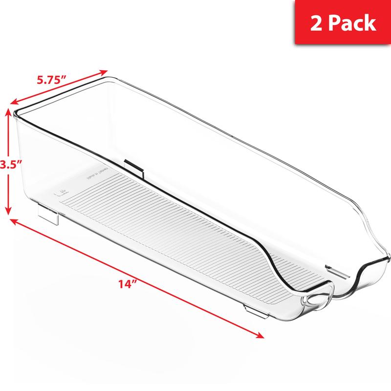 [ Limited Time Deal ]  Set of 2, Can Organizer for Pantry   Refrigerator, Clear