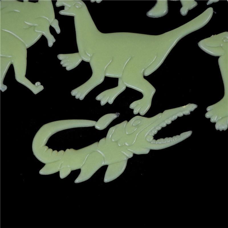 Dinosaur Pattern Glow in the Dark Wall Sticker, 9pcs set Self Adhesive Wall Decal, Decorative Sticker for Home Living Room Bedroom