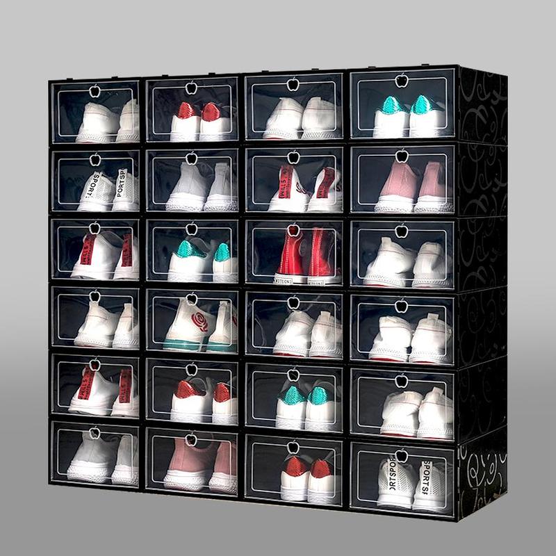 Shoe Storage Box, 12pcs set Stackable Clear Shoe Box, Dustproof Shoe Organizer, Home Organizer for Shoes & Clothes & Books & Toys