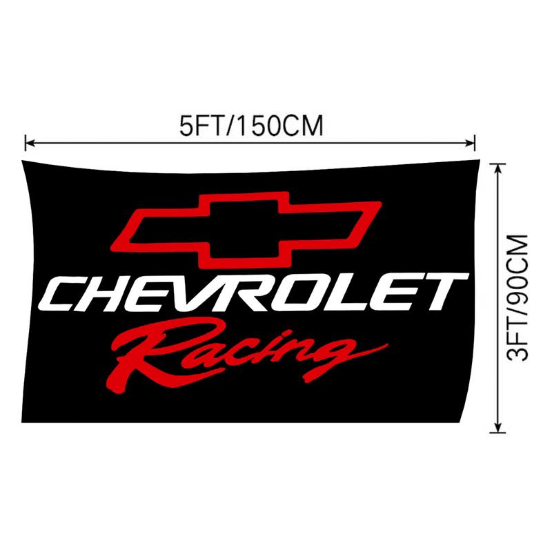 Chevy Racing CAR flag Banner 3x5ft Funny Poster Durable Cave Wall Flag with Brass Grommet for College Dorm Decor, Outdoor, Party Wall Decor Hanging Flag