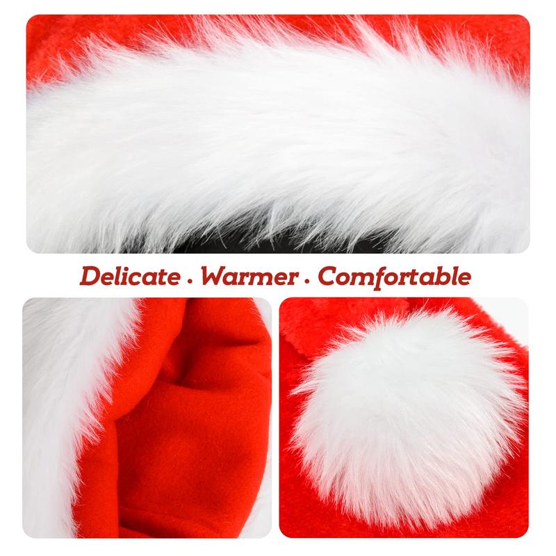 Santa Hat Christmas Hat Xmas New Year Festive Holiday Party Supply Plush Classic Fur Santa Claus Hat Extra Large Santa Hat Adults