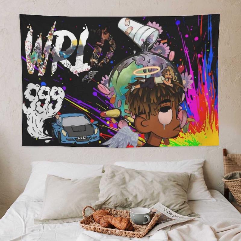 Christmas Gift - Rapper Tapestry Juice Wrld Wall Hanging Room Decor Hip Hop Tapestry for Bedroom Dorm