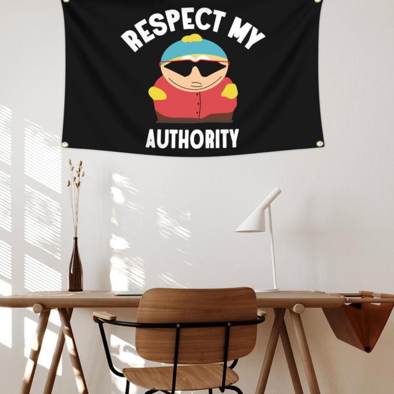 Respect MY Authority Flag, 3x5 Ft Funny Flags for College Dorm Room Decor, Man Cave Flag Tapestry for Home Room Decorations