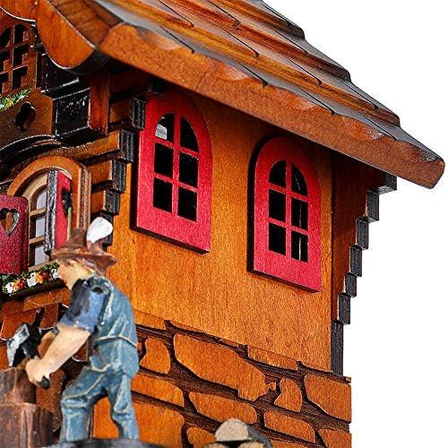 Kintrot Cuckoo Clock Traditional Black Forest Clock Antique Wooden Pendulum Quartz Wall Clock