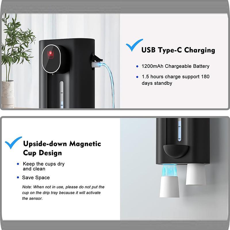 Automatic Mouthwash Dispenser, USB Rechargeable Mouthwash Dispenser with Cup, Mouthwash Dispenser for Bathroom, Kitchen Appliances