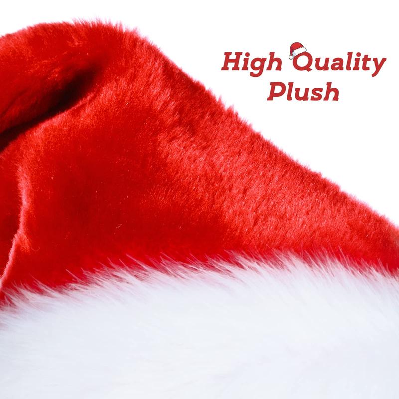 Santa Hat Christmas Hat Xmas New Year Festive Holiday Party Supply Plush Classic Fur Santa Claus Hat Extra Large Santa Hat Adults