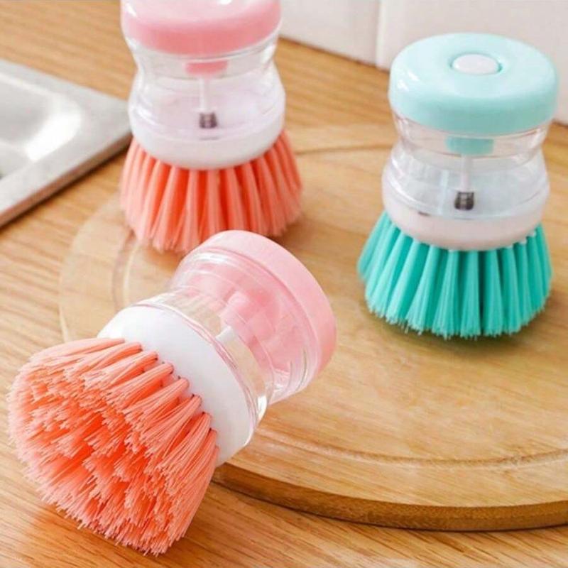 Press Type Automatic Liquid Dispenser Cleaning Brush, Multifunctional Dish Brush, Kitchen Cleaning Tool