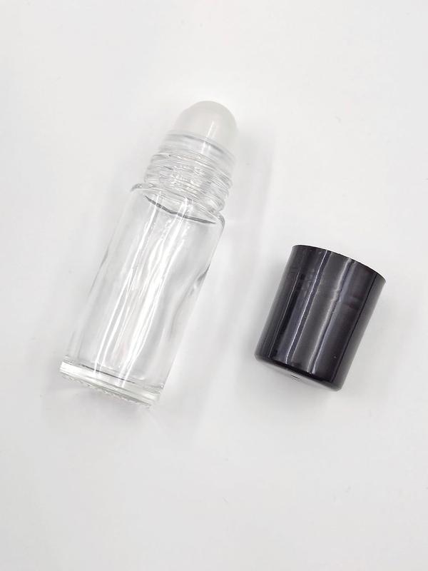 4Packs Glass Clear Roller Bottles 30ml 1 Oz Refillable Essential Oil Perfume Roll on Bottles Leak-Proof Design Empty