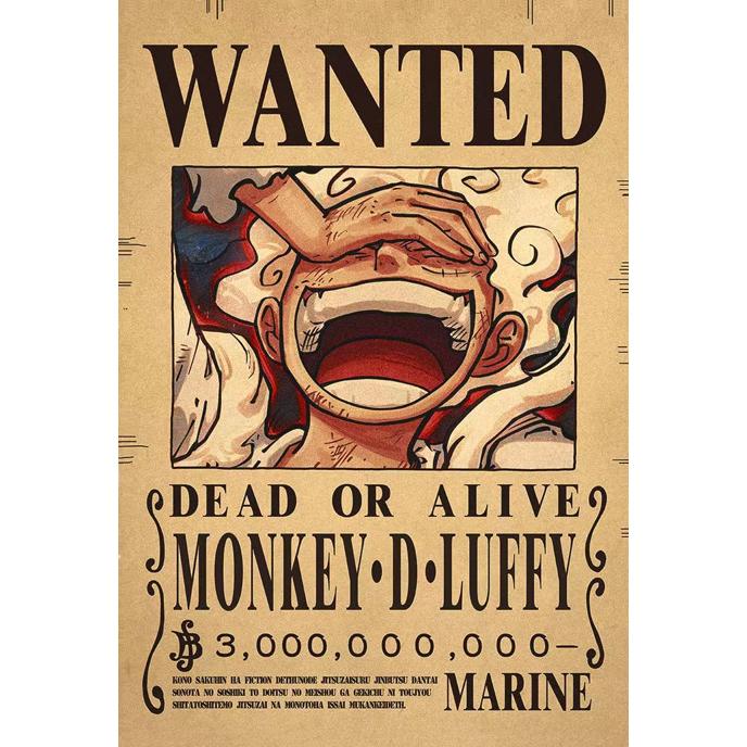 Anime Figure Bounty One Piece Luffy Vintage Wanted Warrant Posters Kids Room Wall Decor Paintings Toys Gifts